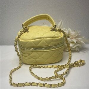 Chic Yellow Quilted Handbag NWOT